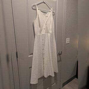 Dress the Population White Sleeveless Midi Dress